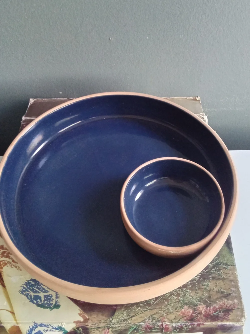 Over and Back Natural Elements Terracotta Cobalt Blue Chip‎ and Dip Set Italy